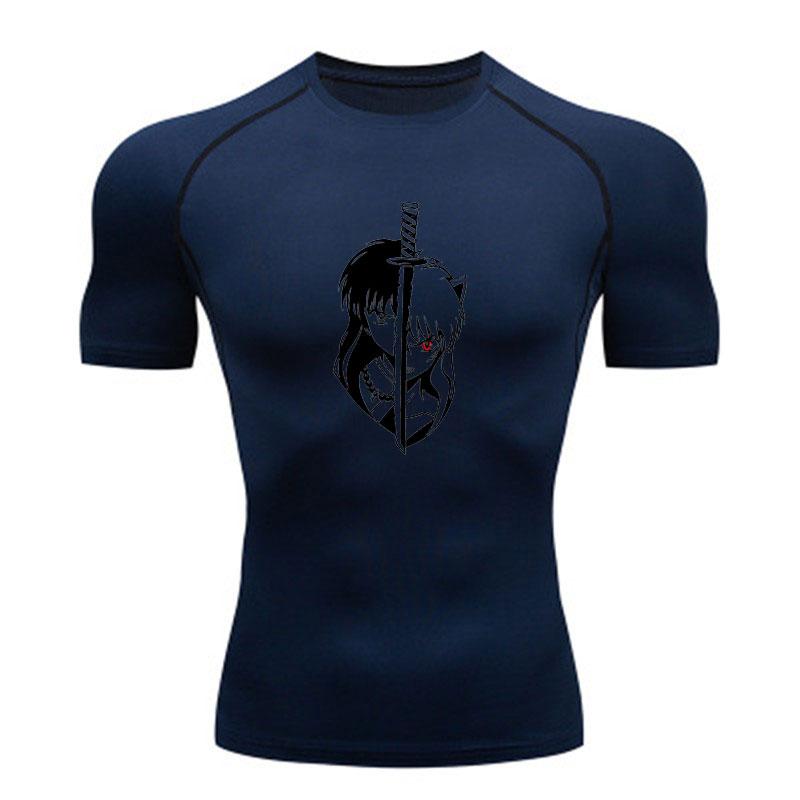 Men's Compression Fitness Sports T-shirt, Casual Anime Figur