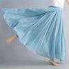 Fashion Solid Cotton Linen Women Skirts Maxi Elegant Harajuku Saia Casual Loose Long Skirt Ladies Clothes