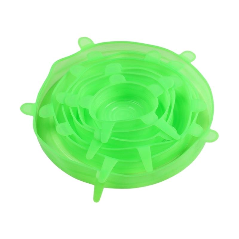 6PCs Silicone Food Covers With Smile Design Stretchable Efficient Lids Silicone Bowl Covers For Kitchen Storage