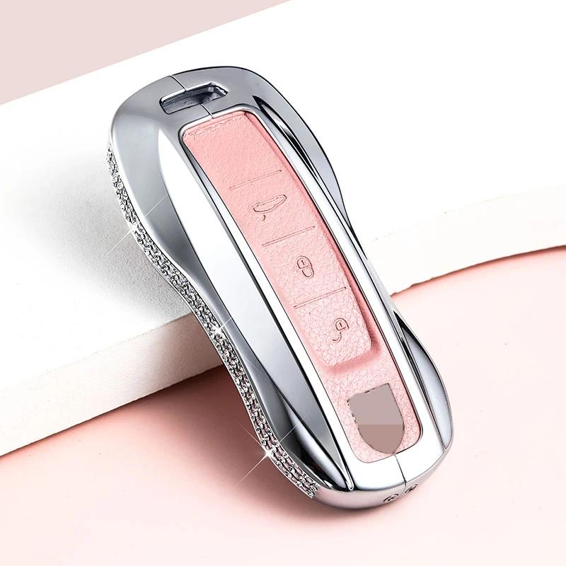 

Interior Mouldings Luxury Diamond Car Remote Key Case key Cover For Porsche Panamera 2017-2020 Cayenne 2018-2020