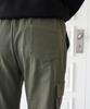 Jikeulib Brushed Fleece-Lined String Elastic Cargo Pocket Spandex Cotton Pants