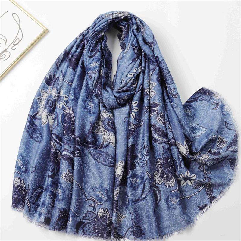 Winter Thick Viscose Scarf Vintage Floral Fringe Cotton Shawls And Wraps Pashmina Stole Bufandas Muslim Hijab Sjaal 180*90Cm