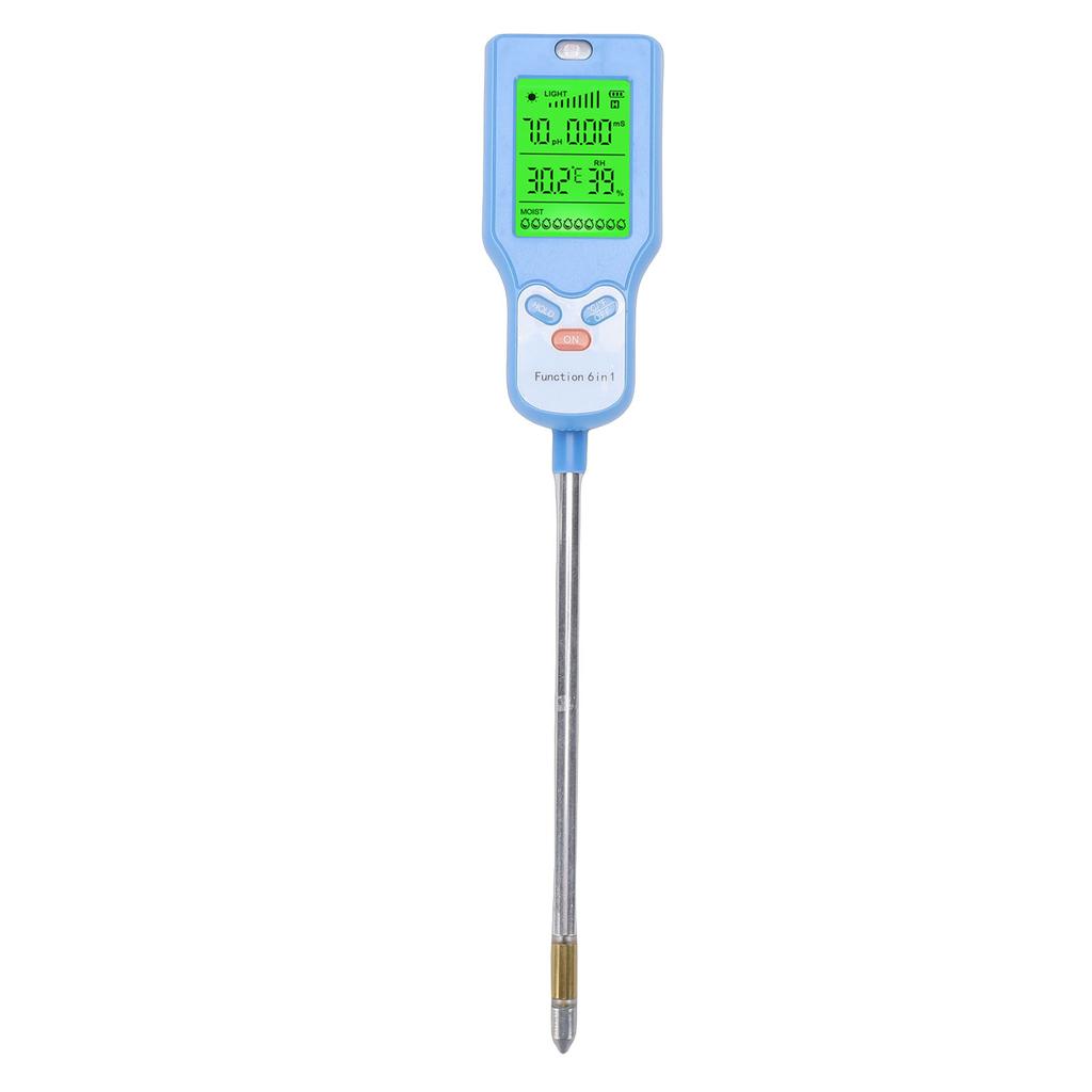 6 In 1 Soil Meter Tester PH Humidity Temperature Illuminance Environmental Humidity Soil Fertility Survey Instrument