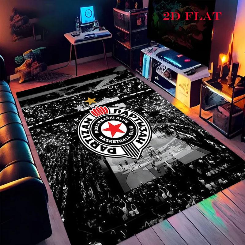 Tapis logo Partizan pour Salon Chambre Maison Décoration Canapé, Tapis de Sol Antidérapant pour Jeux d'Enfants