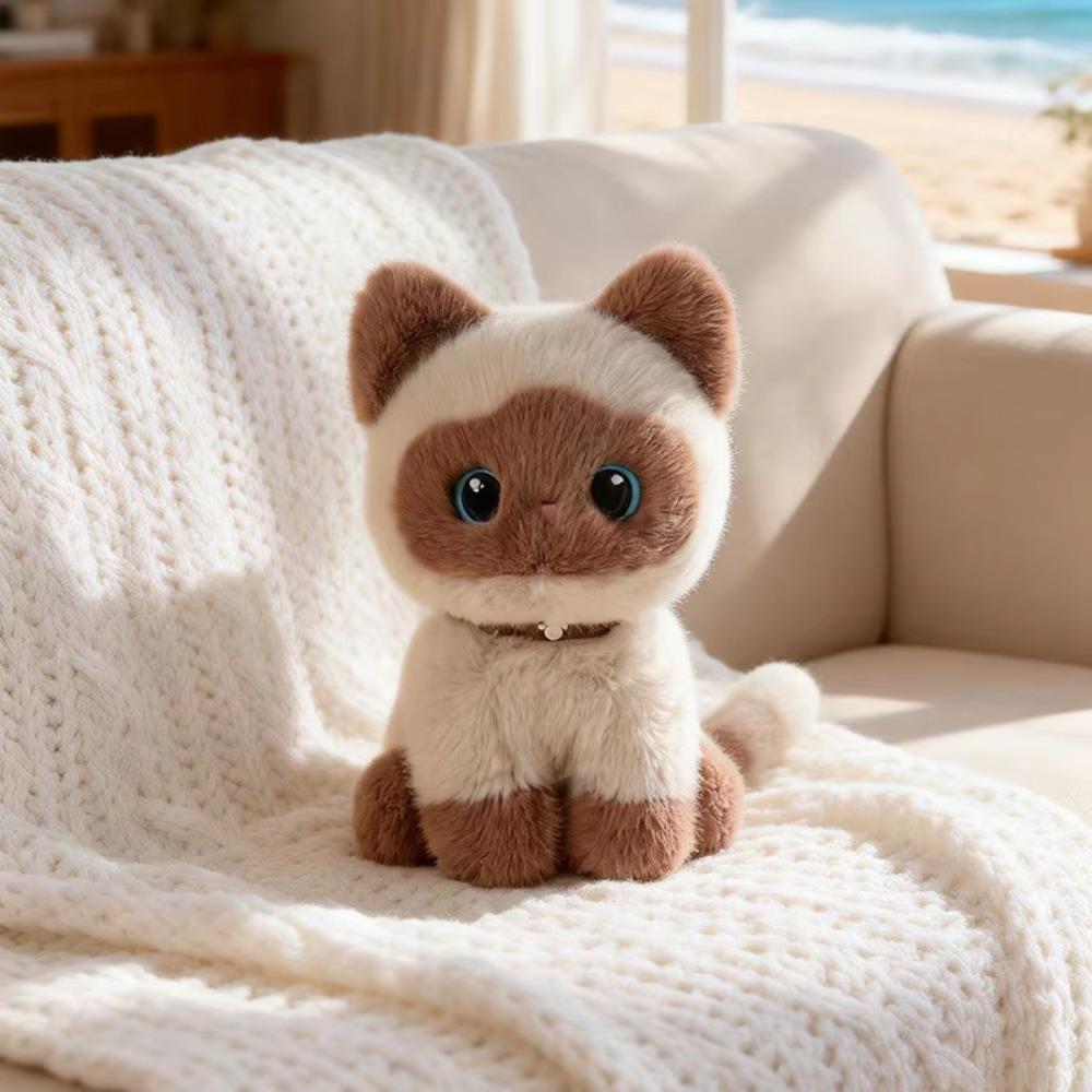 Sitting Pose Kitten Plush Toys Soft Fluffy Stuffed Cat Boys Girls Pet Cat Doll Kids Toy