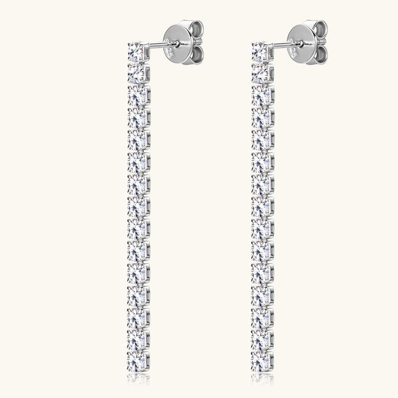 Silvere Glam Best-selling 925 sterling silver moissanite tennis ball stud earrings in Europe and America, personalized and trendy ins earrings