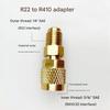 Brass Straight Adapter M5/16" Male × 1/4" SAE Female — HVAC Refrigerant Adapter for R22 & R410A Air Conditioners — Precision Thread,