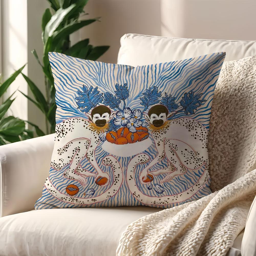 

Арт P-Пейдж Джеммел Наволочка с обезьяной Для подушки Диван Принт Декорация Комната Дом Офис Кофейня Автомобиль Скандинавская Простота 12x12Inch