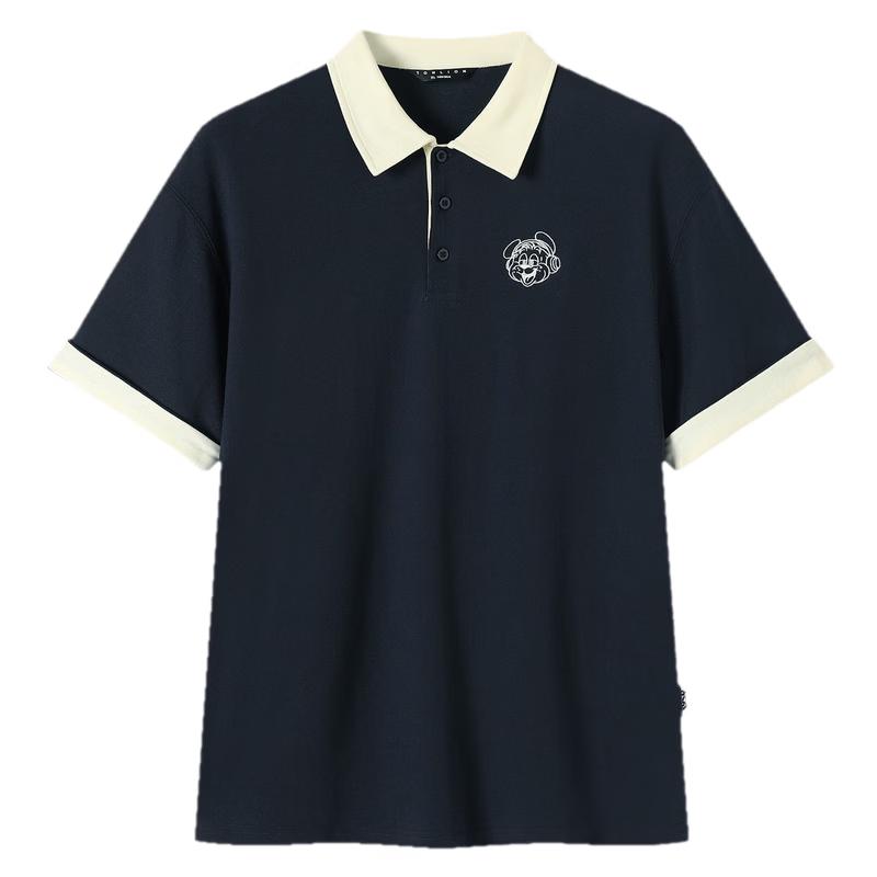 TonLion Unisex Short Sleeve Lapel Polo Shirt