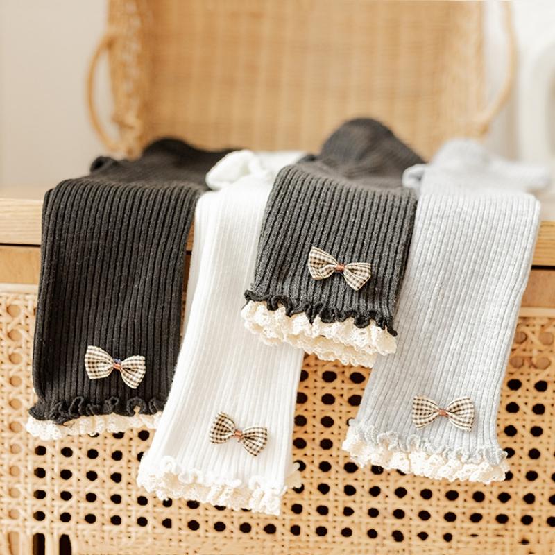 Baby Girl Leggings Autumn Pants Baby Pantyhose Child Toddler Pant Bow Cotton Knitting Trousers For Kids Infant Legging Spring