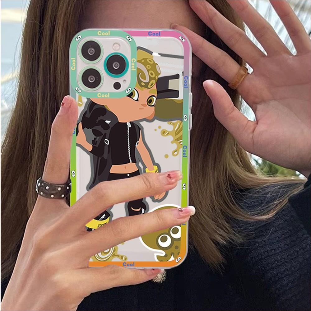 Splatoons Phone Case For iPhone 14 13 12 11 Pro Max Mini X Xs XR 6 7 8 Plus SE 2020 Transparent Case