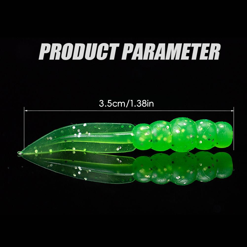 20Pcs New Mini Soft Fishing Lure 0.3g/35mm Silicone Willow Bait Swimbait Wobblers Worm Bass Carp Rockfishing Fishing Tackle