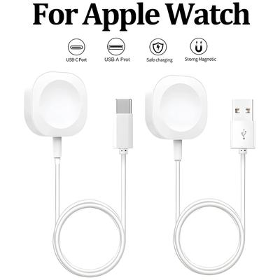 2025 Magnetic Wireless USB A Fast Charger for Apple Watch Ultra Series 9 8 7 6 SE Type C Cable Charging for iWatch Series 5 3 2