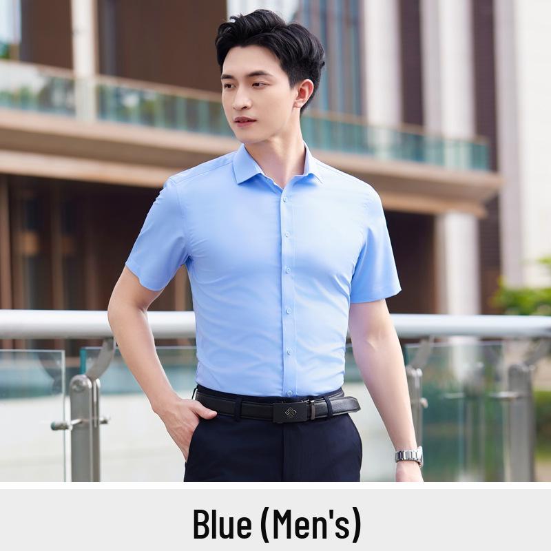 Unisex Bamboo Fiber Slim-Fit White Shirt – Wrinkle-Resistant Formal Wear for Spring/Summer Commuting
