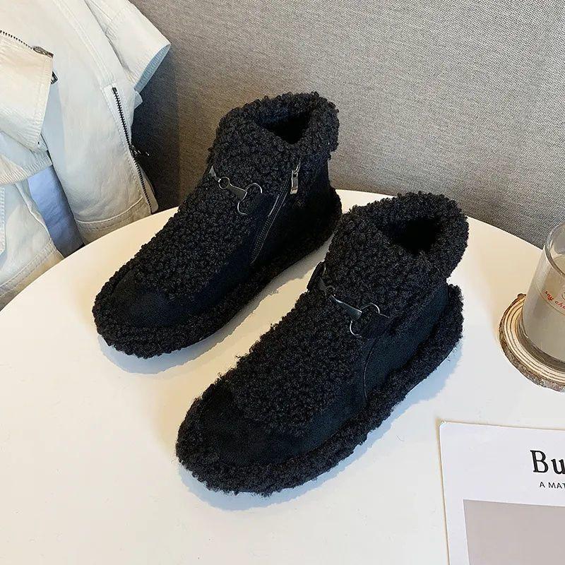Winter cotton shoes women's warm thickened short boots women's 2025 new versatile lamb wool teddy shoes Mao Mao shoes are trendy outside