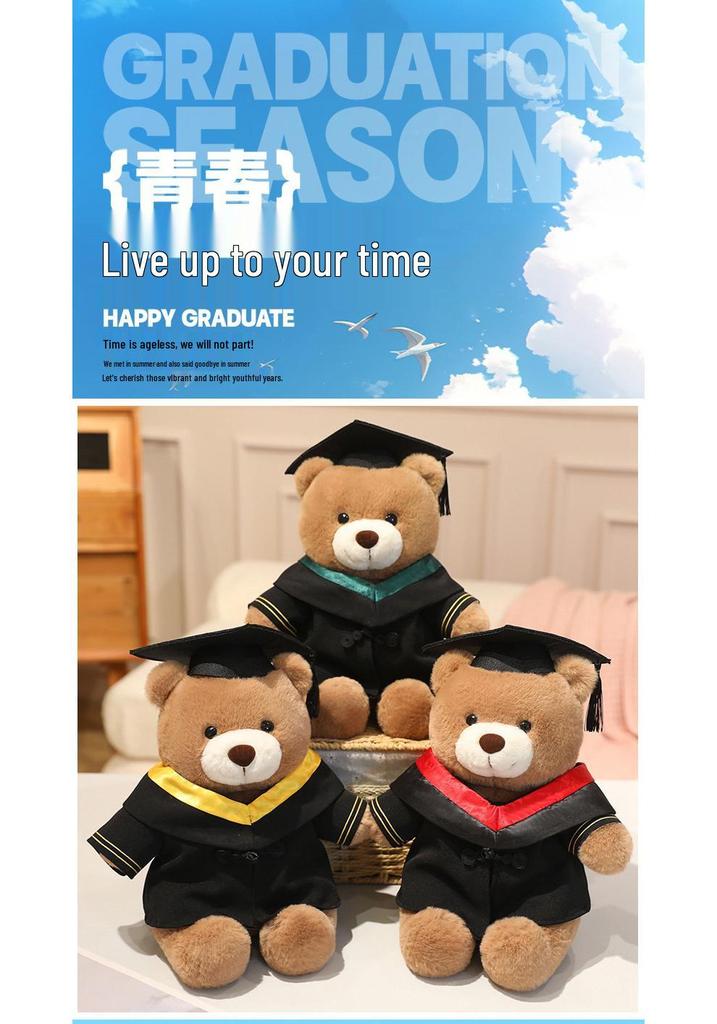 Dr. Bear Graduation Plush Toy - Teddy Bear Gift for Students from Primary To High School