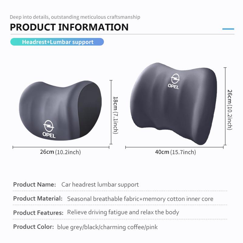 Car Pillow Protection Backrest Cushion Lumbar Headrest Support For Opel Corsa Astra H G J Insignia Vectra Zafira Meriva LK3