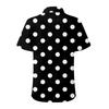 Women's Fashion Casual Short Sleeve Polka Dots Print Buttons Lapel Shirt Top Blouse
