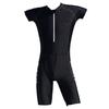 New Men's One-piece Swimsuit Short Sleeved Five Quarter Pants Sun Protection Plus Size Youth Professional Training Surfing Suit