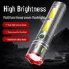 UOSU S13 Rechargeable Aluminum Alloy Zoom Flashlight with COB Side Light