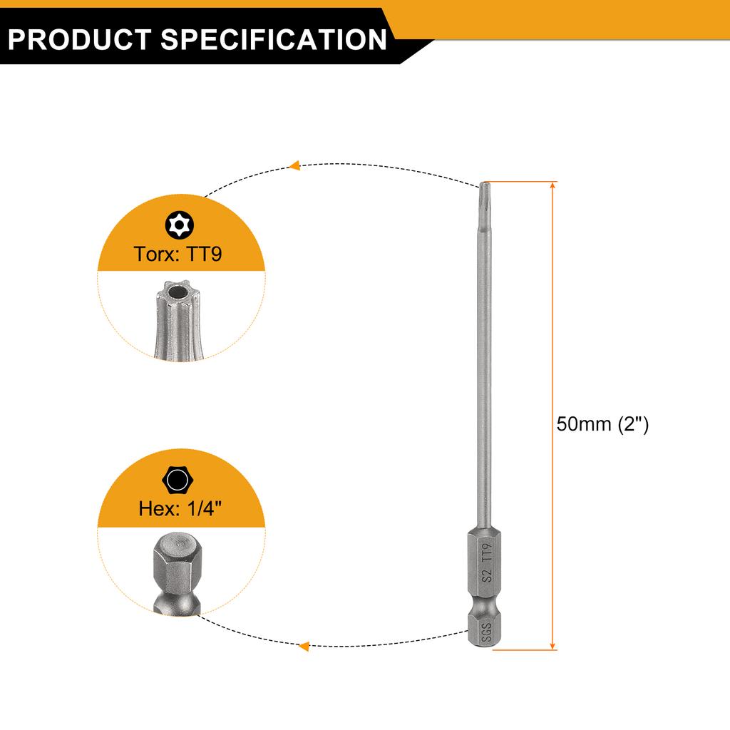 1/3/5pcs TT8-TT50 Security Torx Head Screwdriver Bit 100mm Long Magnetic Tamper Proof 6 Point Star Screw Driver Drill Bits