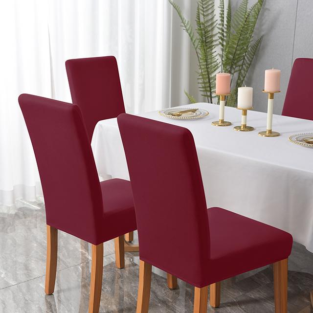 1 2 4 6pcs Solid Color Chair Cover Stretch Spandex Elastic Slipcovers Chair Covers For Dining Room Kitchen Wedding Banquet Hotel for Home