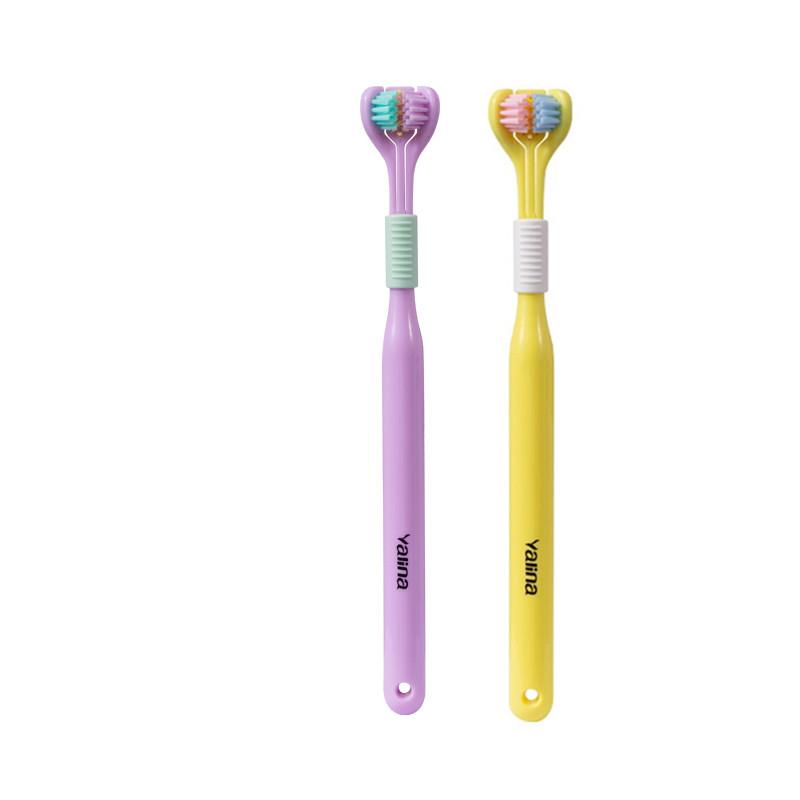 3D Stereo Three-Sided Toothbrush Ultra Fine Soft Hair Adult Toothbrushes Tongue Scraper Deep Cleaning Oral Care Teeth Brush