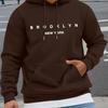 Men's 2025 Trendy Letter Print Hooded Sweatshirt - Loose Fit Pullover for Spring & Autumn