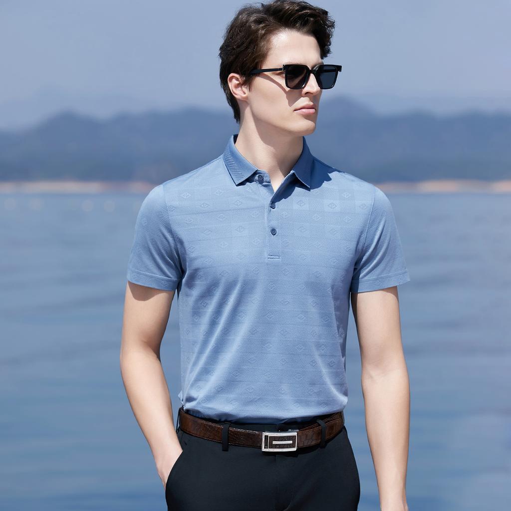 30% Mulberry Silk Polo Shirt for Men
