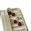 Silver Zircon Cherry Earrings - High-End, Light Luxury Studs with Fresh, Sweet Design