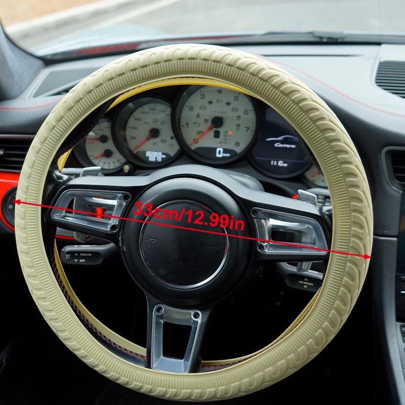 Universal Car Non-Slip Silicone Steering Wheel Cover Elastic Texture D-Shaped Steering Wheel Covers Car Decoration Accessories