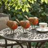 Tabletop Bird Family Set for Housewarming Rustic Metal Birds Decoration, Outdoor Garden Statue Decorative Ornaments, Figurines Home Decor Distressed