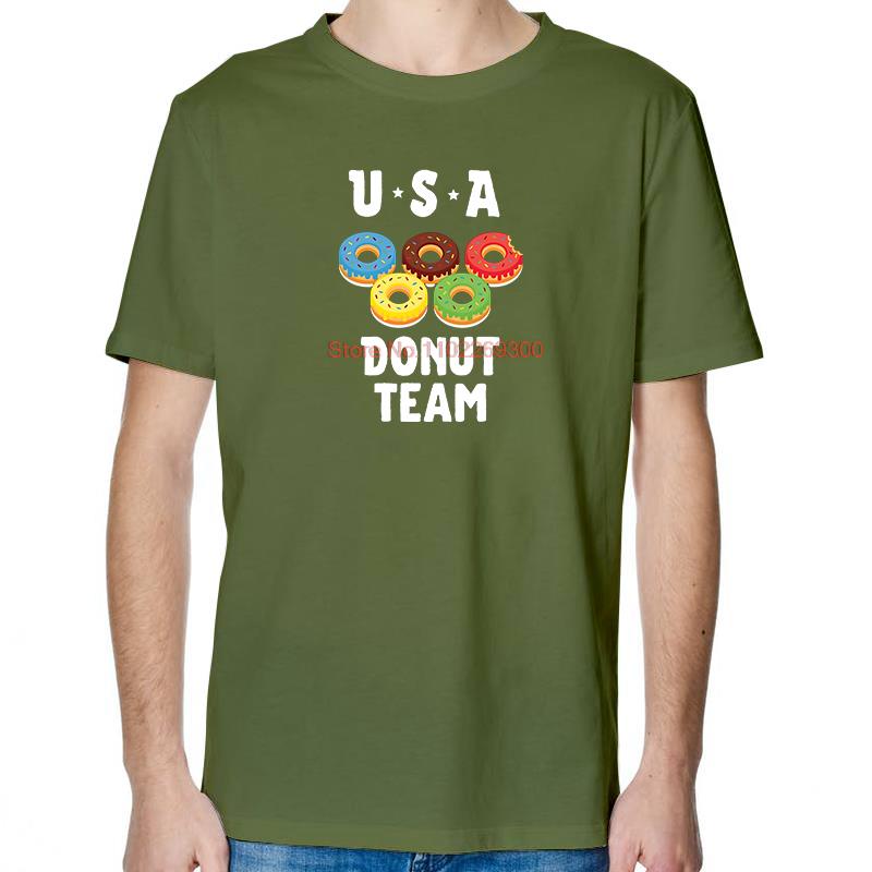 Usa Donut Team Fashion Funny Printed TShirt Summer Tops TShirt New Arrival Goods Short Sleeve TShirt Cotton Mens TShirts