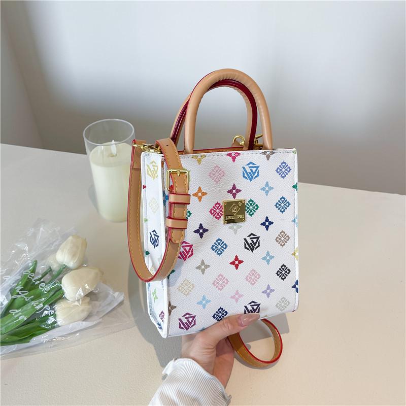 

Новая модная сумка для нот контрастного цвета, портативная, на плечо, кроссбоди, трендовая женская сумка белый