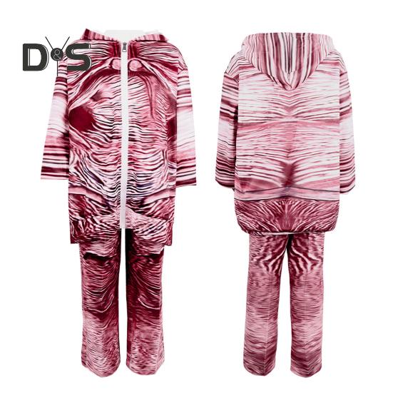 Halloween Cosplay Jumpsuit med hette Slim Fit Corpse Flower Shape Glidelåslukking Lange ermer Fotorekvisita Performance Party Carnival Costume