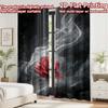2D flat printing 2pcs Curtain Window Curtains Mystical Red Rose Digital Printed Polyester Drapes Family Party Use for Living