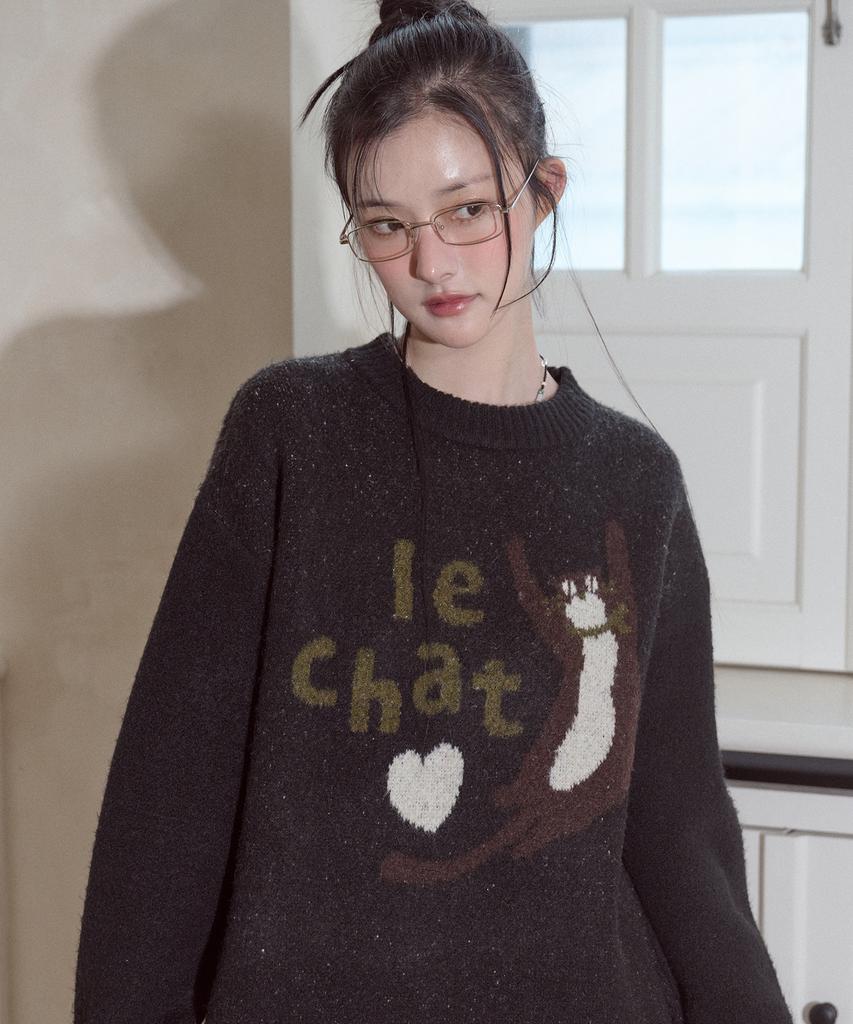 CPGN STUDIO Le Chat Pullover Knit Black