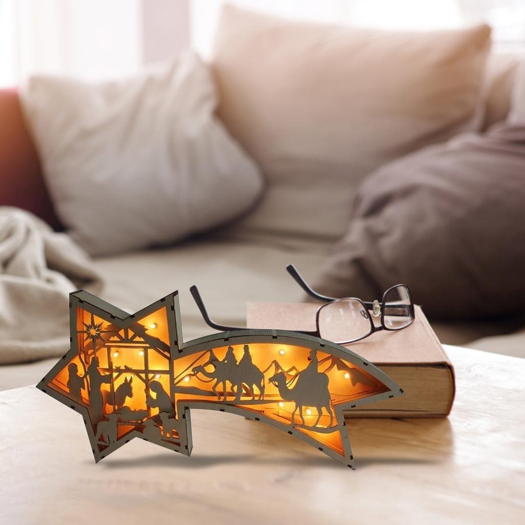 LED Easter Scene Wooden Decoration  Easter Table Decor, Easter Resurrection Scene Set Gift, Spring  Home Figurine Ornament Cross Easter Crafts
