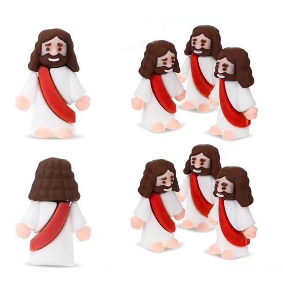 12/48 Stücke Mini Jesus Figur PVC Retter Jesus Figur Modell Statue Skulptur Desktop Dekoration Ostern Ornament Weihnachten Festival Geschenk