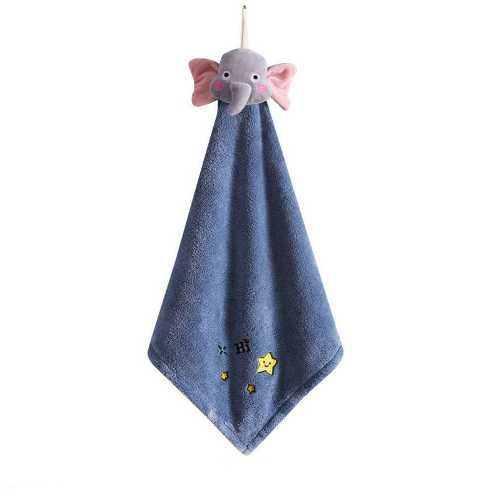 New Cartoon Animal Hanging Hand Towel Coral Velvet Thickening Wiping Towel Quick Dry Absorbent Towel Children