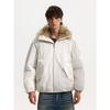 Blaexit American-Style Parka Winter Down Cotton Jacket for Men, Thickened and Warm with Fur Collar, Mountain Carving Coat
