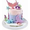 Topper Tort Sirena - Decorațiuni Tort Coadă de Sirenă cu Alge Marine Scoici Stele de Mare Corali Decorațiuni Tort Subacvatice pentru Petrecere de Ziua de Naștere