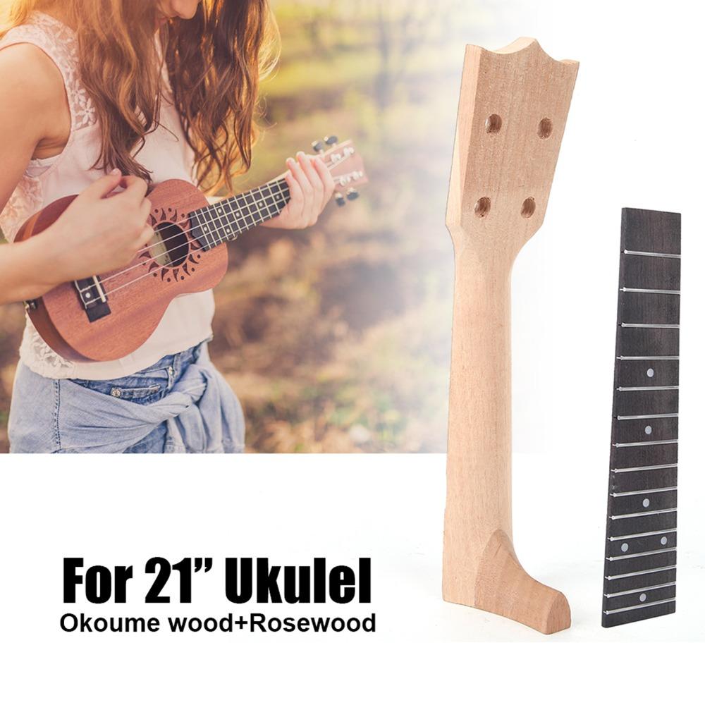Wooden Color Ukulele Fretboard 21in 23in Ukulele Replacement Neck Ukulele Neck Set Concert Ukulele
