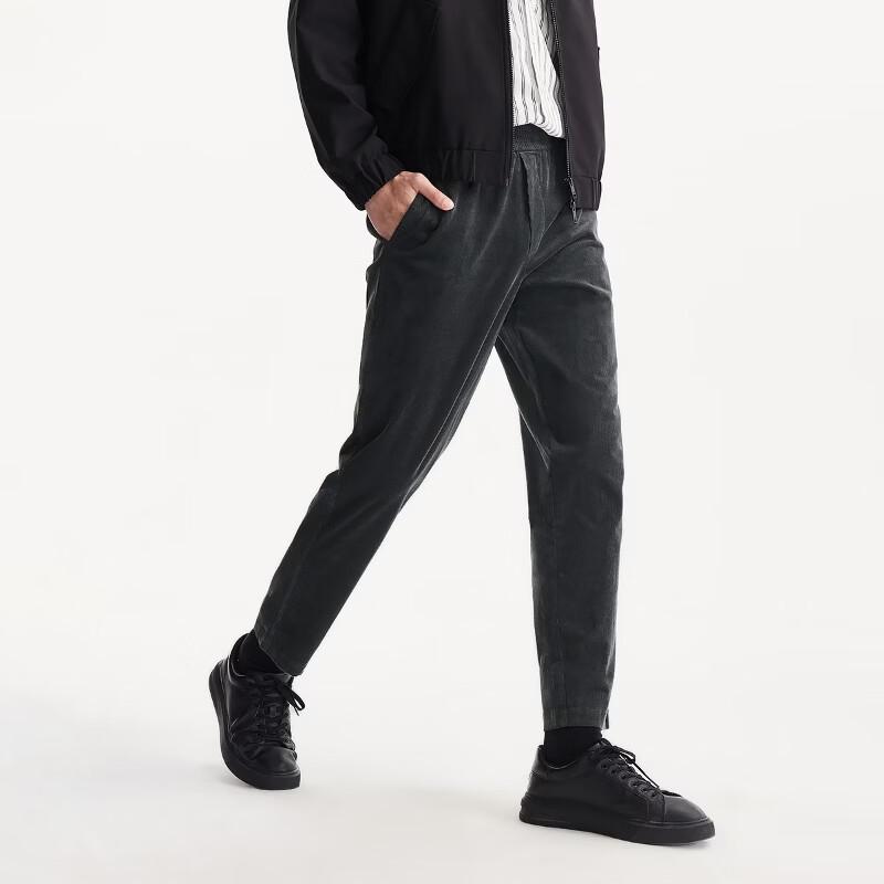 JACK&JONES Men's Corduroy Tapered Cropped Drawstring Pants