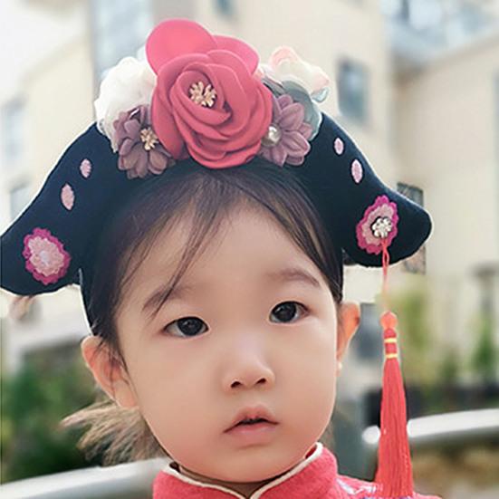 Girl Flower Tassel Hair Hoop Cosplay Princess Headwear Chinese Ancient Hairband