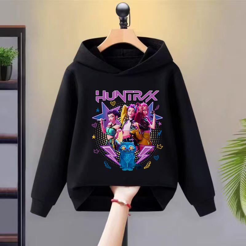 2025 Kpop Witch-hunting Team-themed Hoodie with Cute and Magical Element Prints, Soft and Skin-friendly Trendy Children's Top