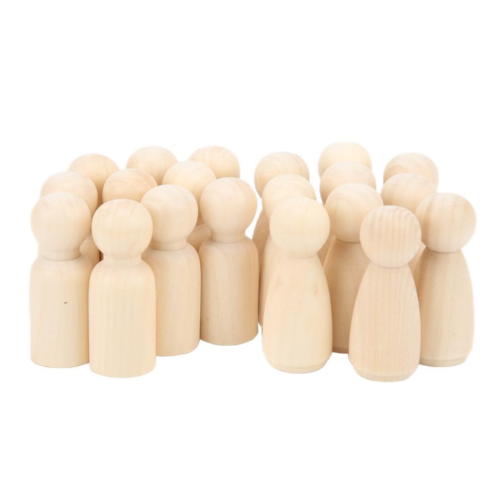 20pcs Male And Female Unfinished Wood Figures Wooden Craft People  For DIY Painting