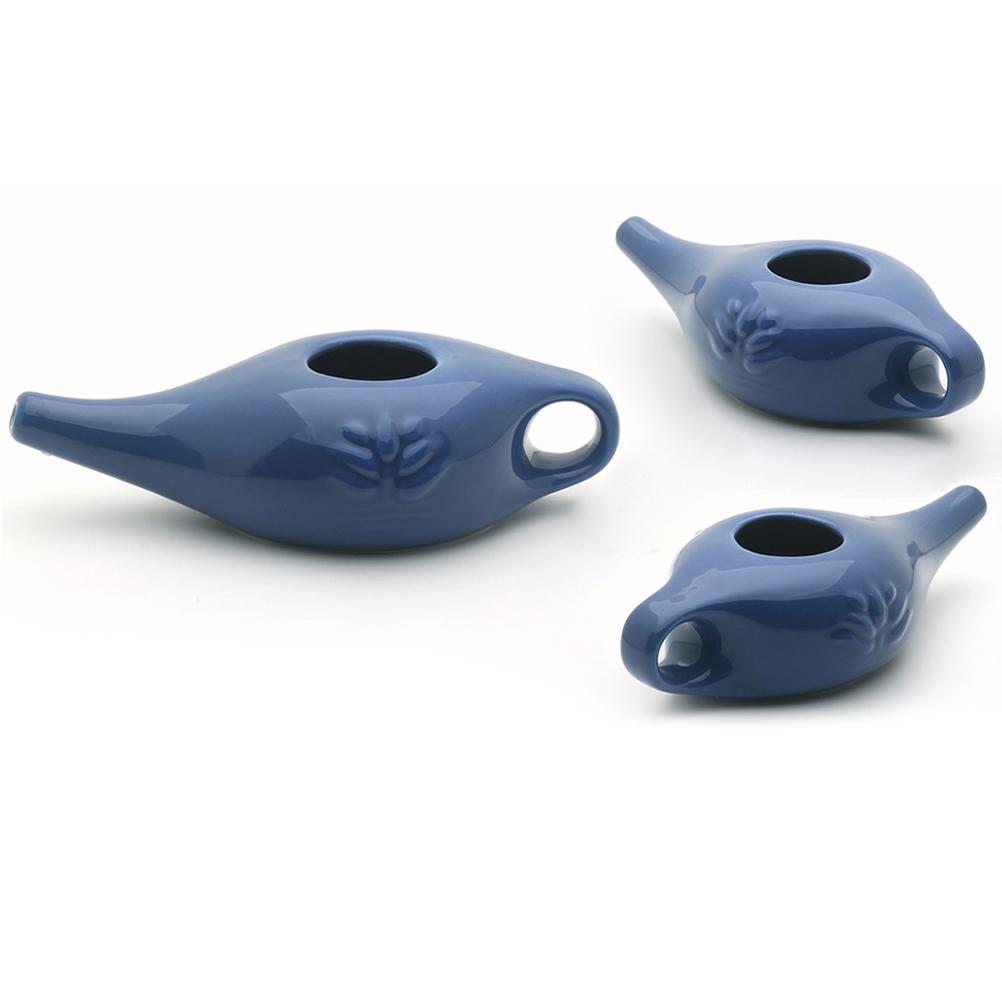 250ml White Ceramic Nasal Rinse Pot Professional Yoga Nose Cleaning Bottle