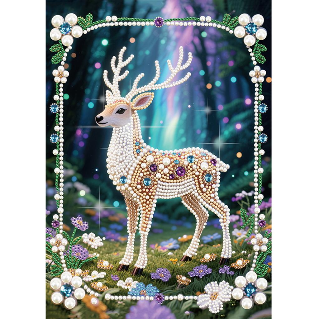 Animal Special Shaped DIY Partial Drill Pearl Gem Diamond Art Painting Kit Gift Art Craft Pearl Diamond Painting 11.81x15.75in