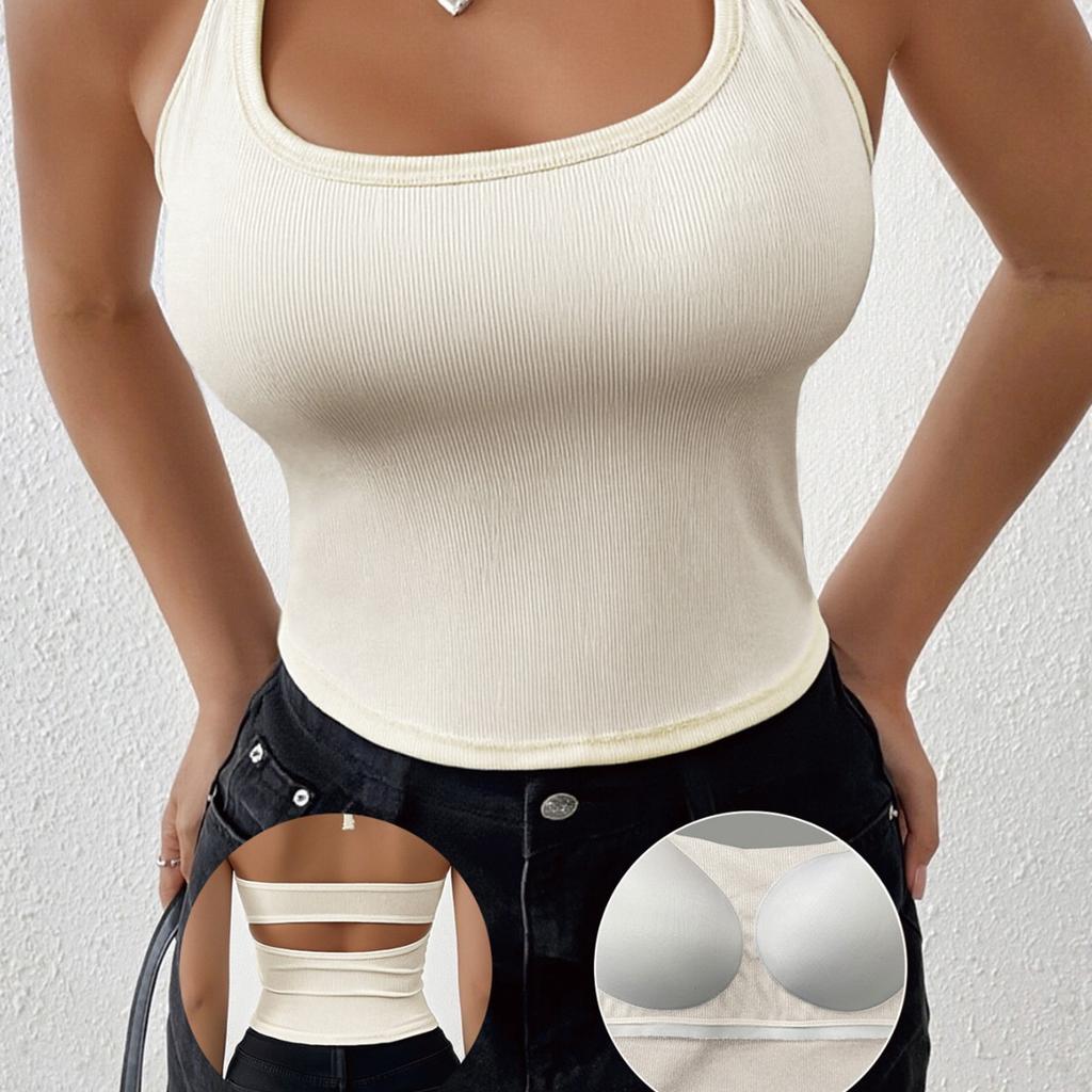 Spice girl sexy neck small suspender vest with chest pad strap design, beautiful back tube top, sweet and spicy inner top